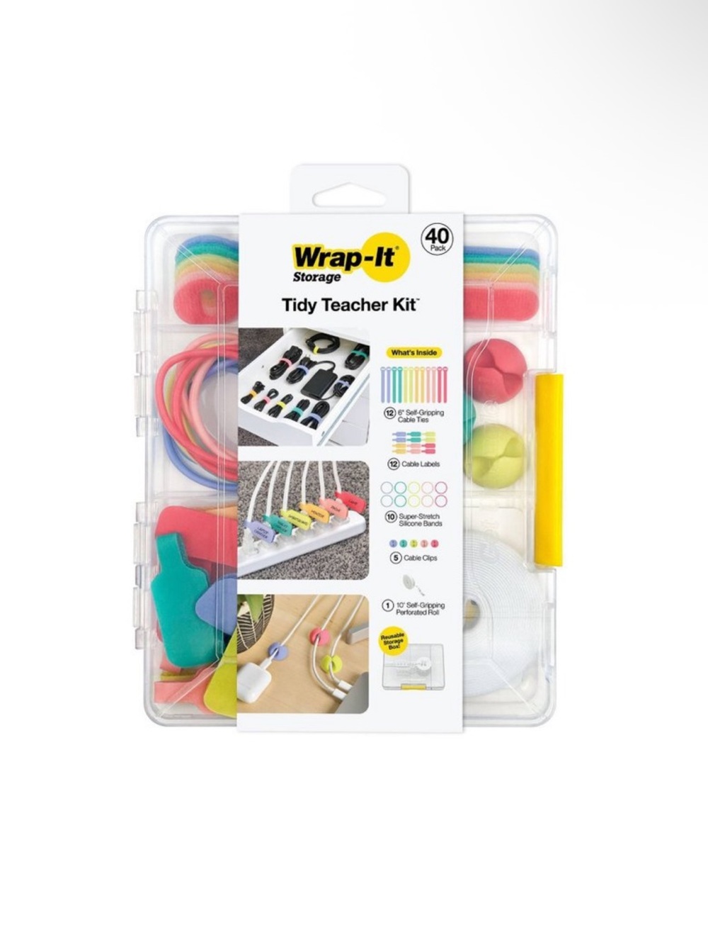Wrap-It Storage Cord and Desk Organizer—40 pc